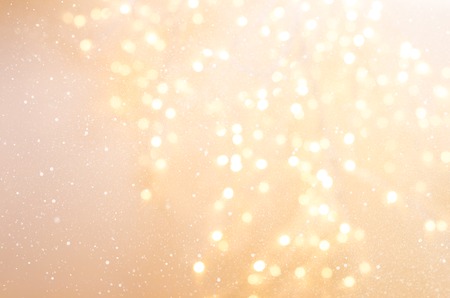 Festive glittering christmas lights. Blurred abstract background with bokeh. Copy space. Bannerの写真素材