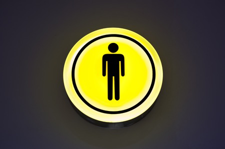 Toilet, wc for men sign. Male concept. Copy space