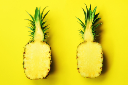 Seamless pattern with bright pineapples. Summer concept. Retro tropical style concept backgroundの写真素材