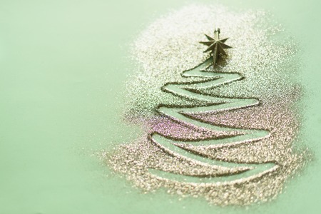 Christmas tree made of glitterの写真素材