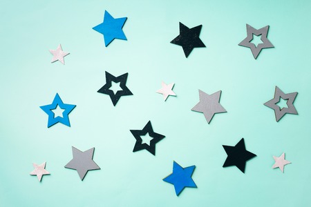 Festive abstract background with stars, bokeh. Texture for new year, birthday, baby shower party....