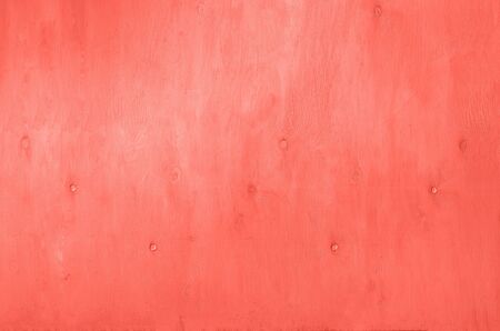 Wooden background. Vintage rustic texture, wallpaper in trendy living coral color. Top view, copy space. Bannerの写真素材