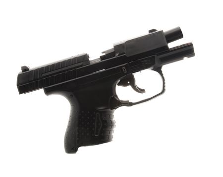 Unloaded Handgun on Whiteの写真素材