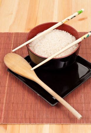 Asian Cuisine with Riceの写真素材