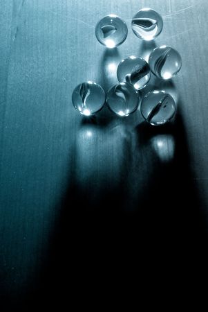 Marbles in Single Point Lighting with Blue Filterの写真素材