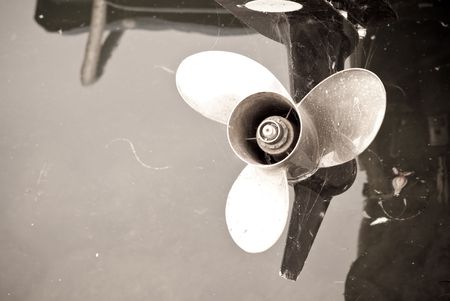 Old Boat Three Bladed Motorの写真素材