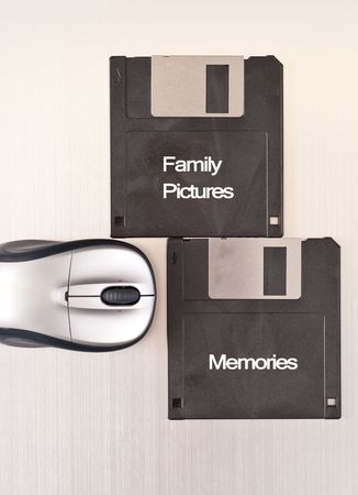 Family Pictures and Memories on Floppy Discsの写真素材