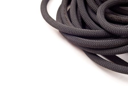 Rock Climbing Black Rope with Custom Spaceの写真素材