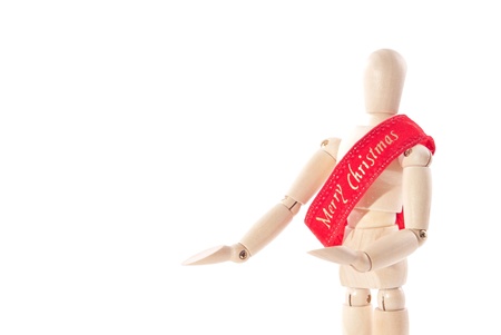 Christmas Dummy Presenting Empty Custom Spaceの写真素材