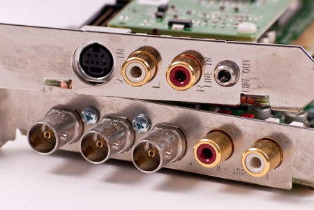 Line In/Out Connection Inputs of PC Portsの写真素材