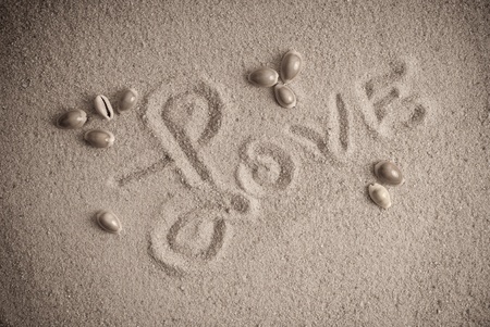 Love Inscribed on Sand の写真素材