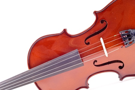 Violin in Angled Perspective on White