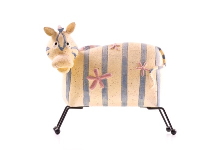 Fun and Playful Zebra Shaped Piggy Bank の写真素材