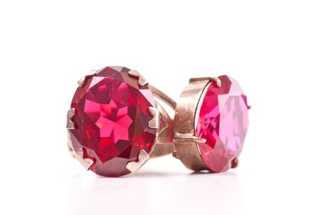 Ruby Stone Costume Jewelry Ringの写真素材