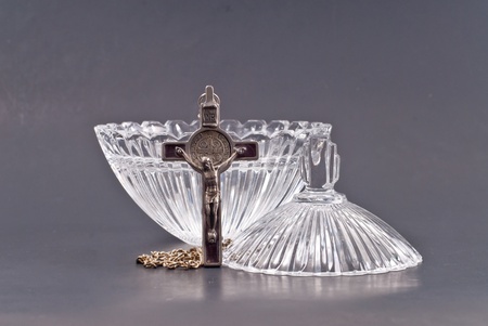 Cross and Holy Water Religious Assetsの写真素材