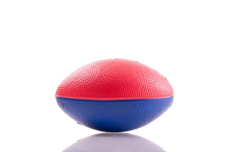 Red and Blue Toy Footballの写真素材