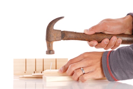 Nailing Two Parts Togetherの写真素材