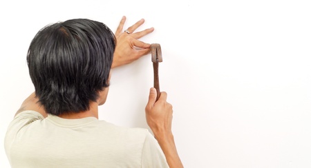 Hammering a Nailの写真素材