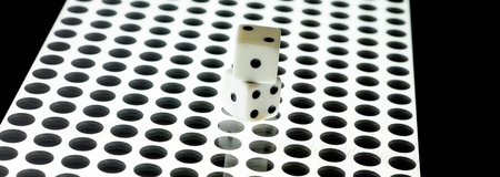 Dice on Circle Grid Pattern Bottom Lightingの写真素材