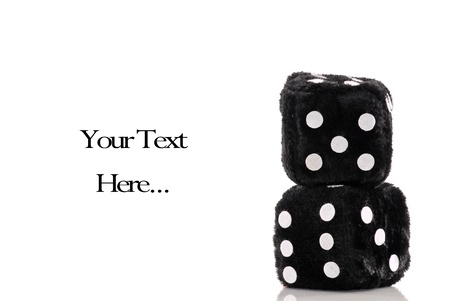 Two Fuzzy Dice with Space For Textの写真素材