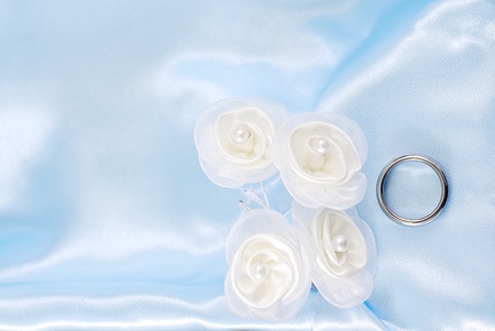 Ring and Silk Flowersの写真素材