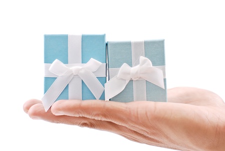 Two Ring Boxes in Hand