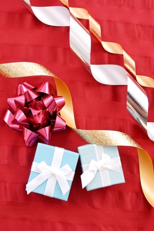 Christmas Gifts and Ribbonsの写真素材