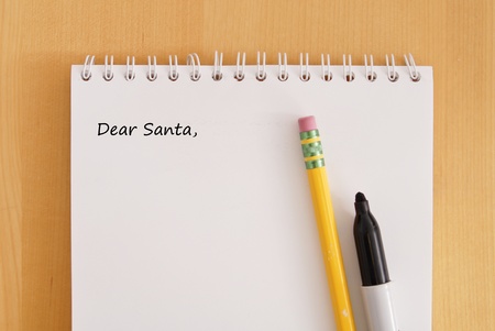 Writing a Letter to Santaの写真素材