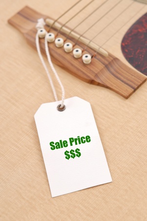 Price Tag Sale Price on Guitarの写真素材
