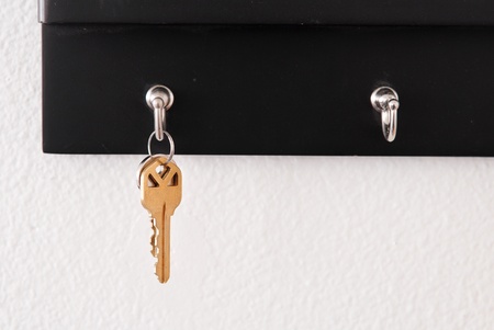 Keys Hanging on Hookの写真素材