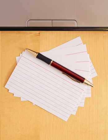 Index Cards with Penの写真素材