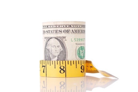 Tape Measure Around Dollarの写真素材