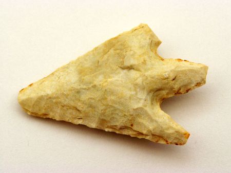 Prehistoric point arrow, cut flintの写真素材