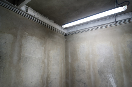 Raw concrete walls suitable for background use corner view.の写真素材
