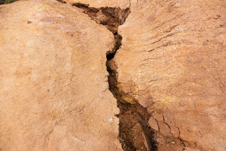 Big crack in the groundの写真素材