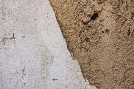 Texture of old clay stucco with limeの写真素材