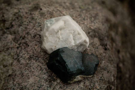 White and black stoneの写真素材