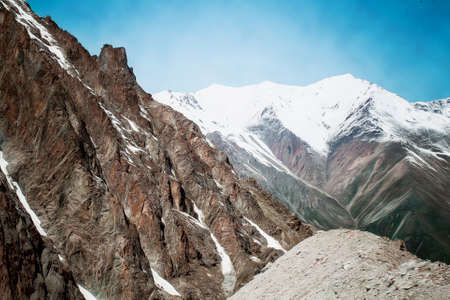 Steep sharp rocksの写真素材