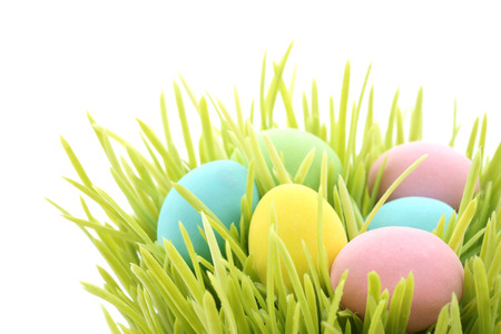Easter eggs with copy space
