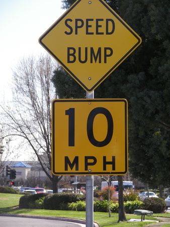 speed bump signの写真素材