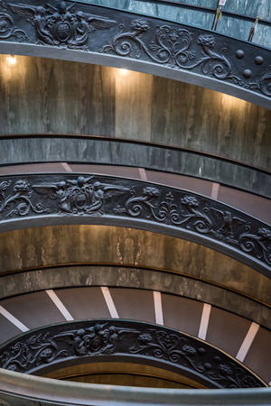 Detail of the spiral stairs of the Vatican in Rome, Italyのeditorial素材