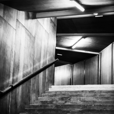 Corridor of the parisian metro in worksの写真素材