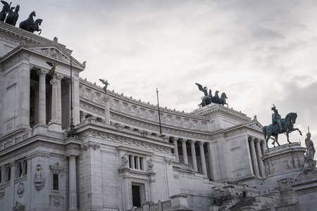 Monument to Victor Emmanuel II in the historic center of Rome Italyのeditorial素材