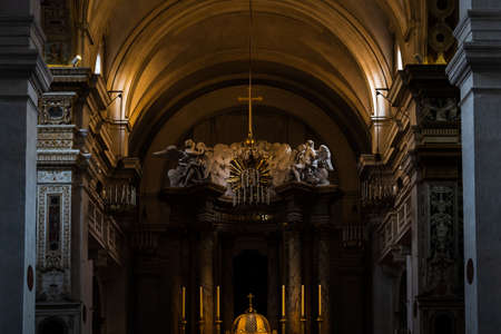 Details interior of the church and convent of the Trinita dei Monti in Rome, Italyのeditorial素材