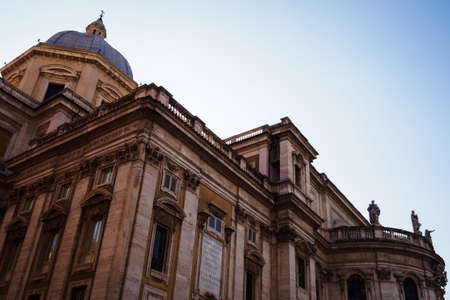 Side closeup on the magnificent Saint Peter basilica in Rome, Italyのeditorial素材