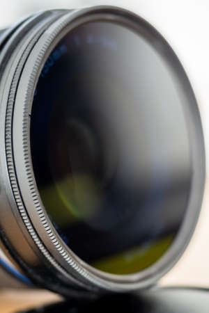 Camera lens equipped with a polarizing filterの写真素材