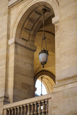 Monumental arch and lamp of the OpÃ©ra national de Bordeaux, Franceの写真素材