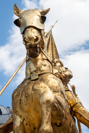 Equestrian statue of Joan of Arc on the Place des Pyramides in Paris - Franceの写真素材