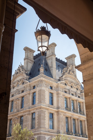 The Louvre from the Place of Pyramids in Paris - Franceの写真素材