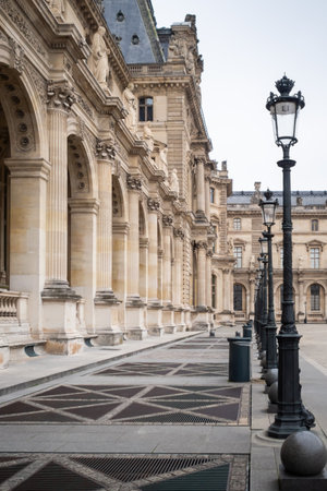Place of the pyramids of the Louvre Museum in Paris - side 2の写真素材